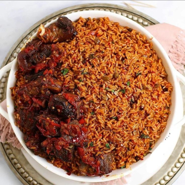 Firewood Local Jollof Rice And Beef With Plantain